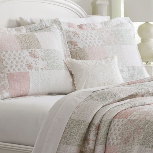 Laura Ashley Celina Patchwork Cotton Reversible Quilt Set & Reviews Wayfair